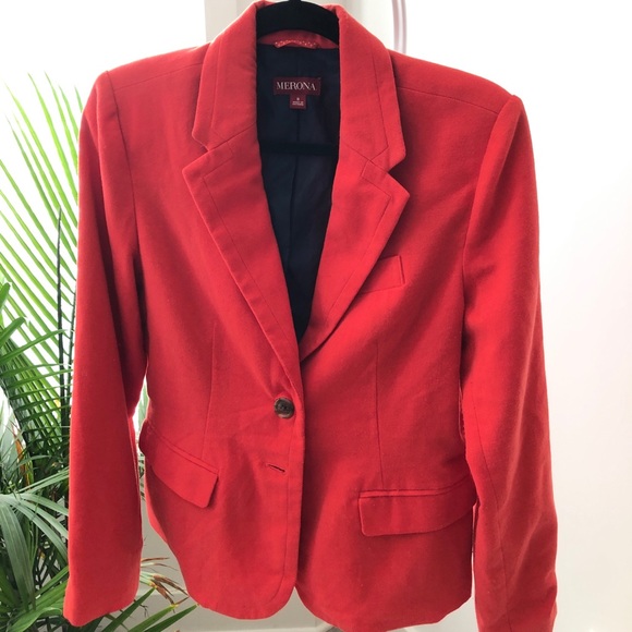 Two-Button Wool Blazer Jacket - Picture 1 of 8